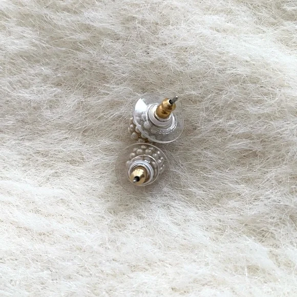 Anthropologie Pearl Pave Stud Ball Earrings - Picture 2 of 5